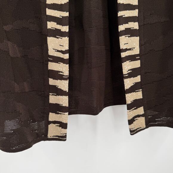 Ming Wang Cardigan Blazer Jacket Size Extra Small Brown Zebra Knit Career Office - Picture 10 of 15